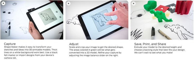 Illustration for article titled Turn Your Drawings Into 3D-Printable Models With MakerBot's iPad App